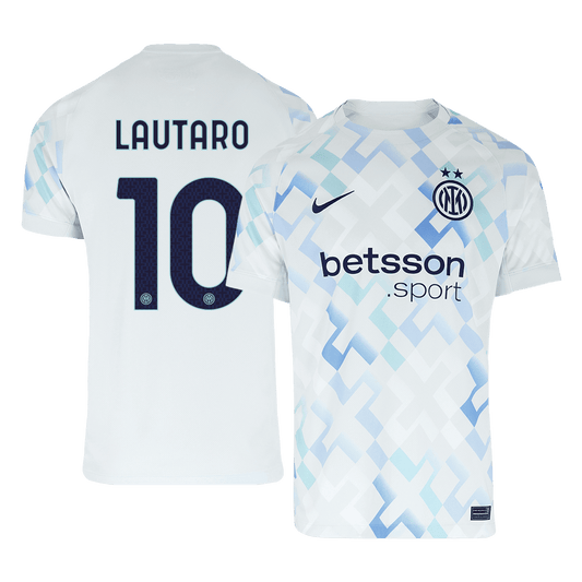 Camiseta Lautaro #10 Inter Milan 2025/26 Segunda Equipación - Versión Hincha