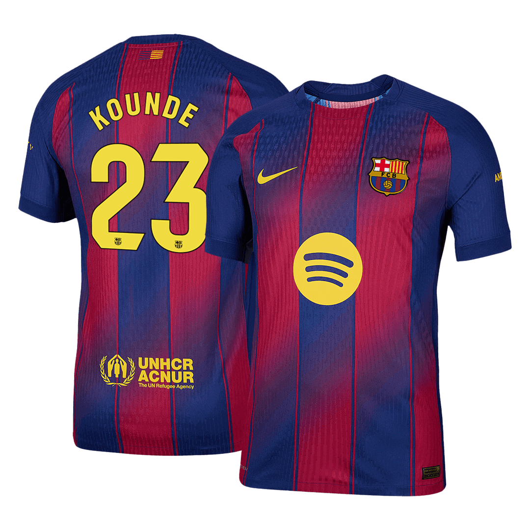 Camiseta Auténtica Kounde #23 Barcelona 2025/26 Primera Equipación - Versión Jugador