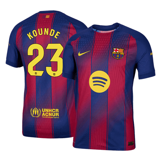 Camiseta Auténtica Kounde #23 Barcelona 2025/26 Primera Equipación - Versión Jugador