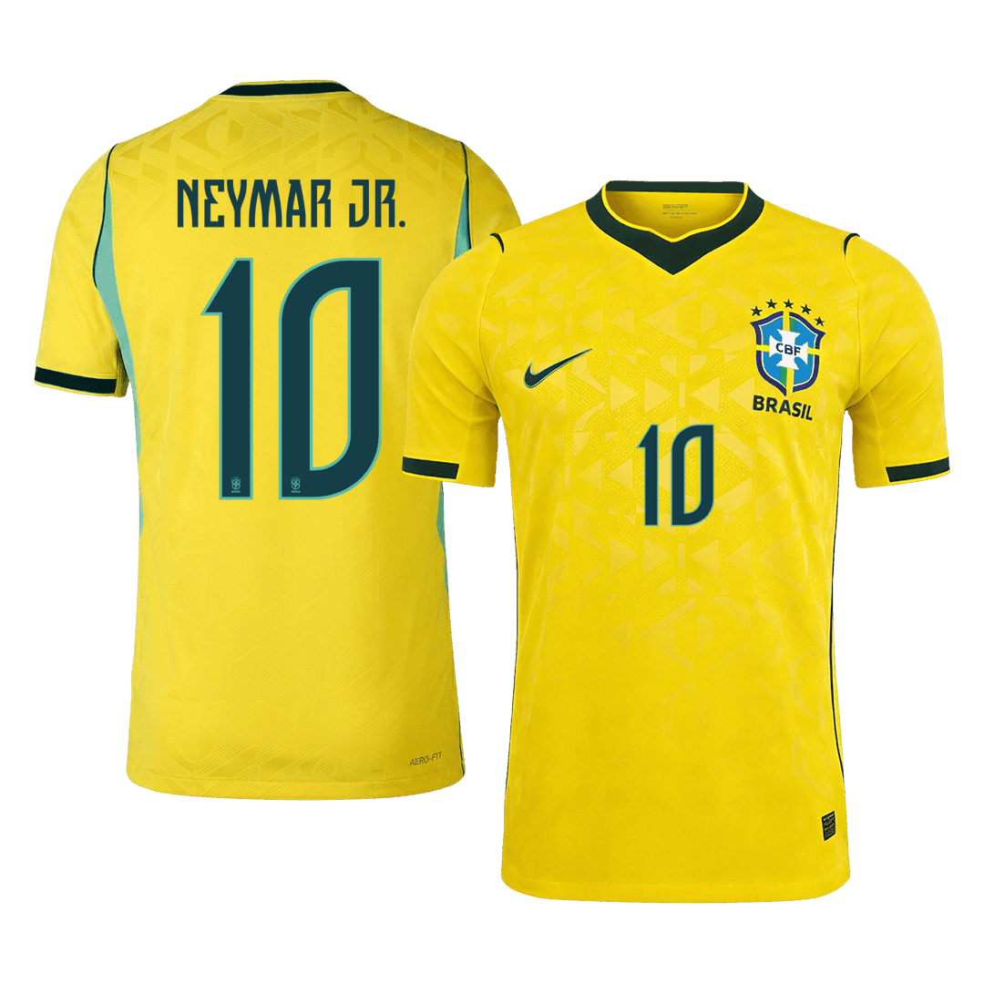 Camiseta Auténtica Neymar Jr. #10 Brasil 2026 Primera Equipación Copa del Mundo - Versión Jugador