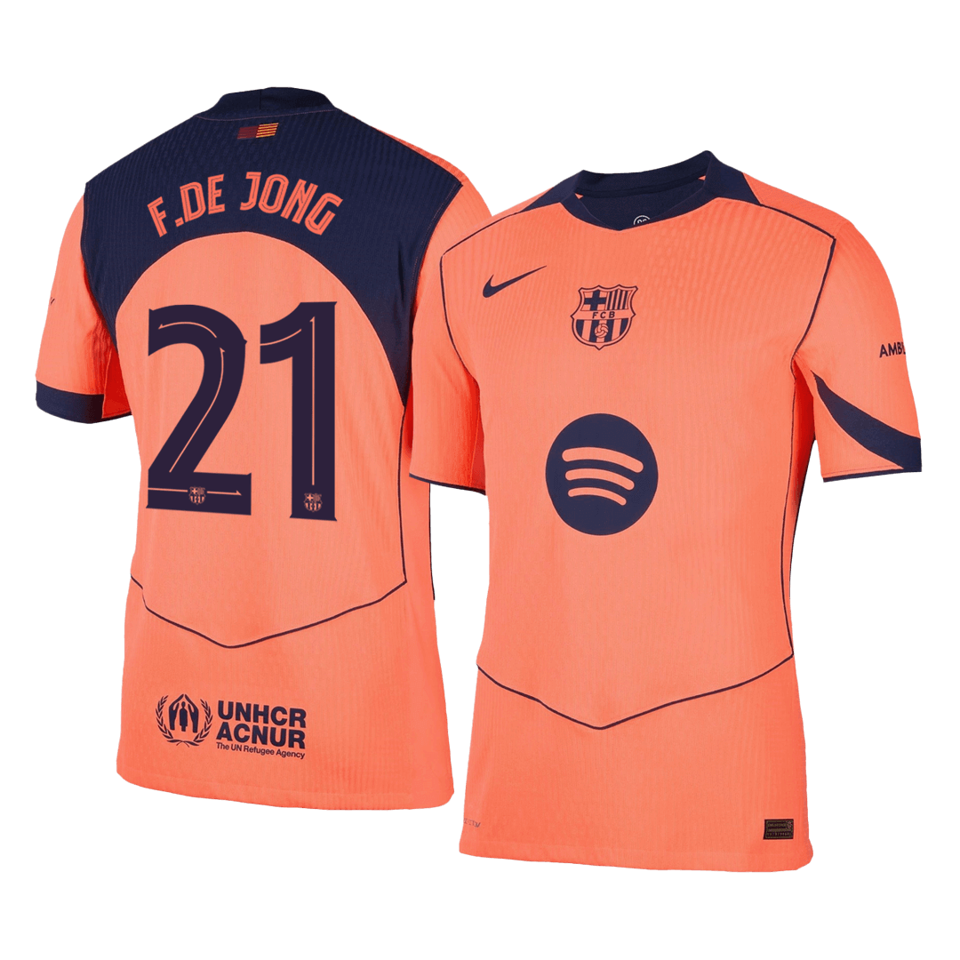 UCL Camiseta Auténtica F. De Jong #21 Barcelona 2025/26 Tercera Equipación - Versión Jugador