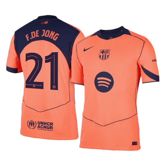 UCL Camiseta Auténtica F. De Jong #21 Barcelona 2025/26 Tercera Equipación - Versión Jugador