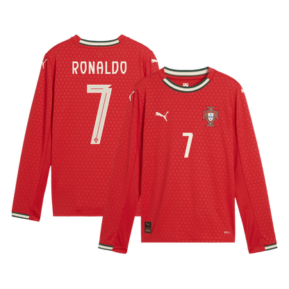 Camiseta Manga Larga Ronaldo #7 Portugal 2025 Primera Equipación Hombre - Versión Hincha