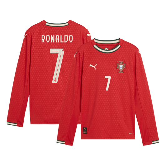 Camiseta Manga Larga Ronaldo #7 Portugal 2025 Primera Equipación Hombre - Versión Hincha