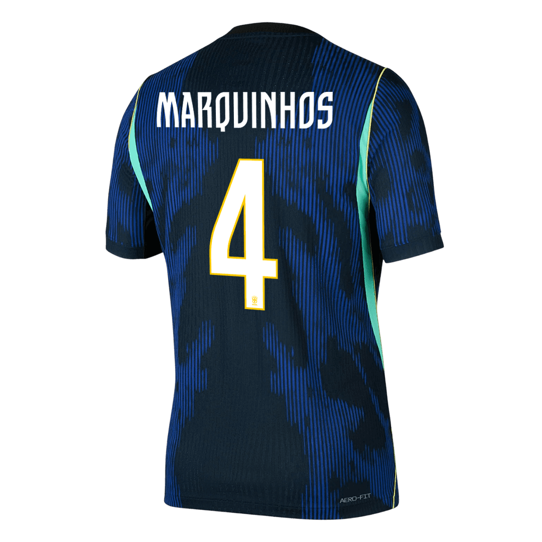 Camiseta Auténtica Marquinhos #4 Brasil 2026 Segunda Equipación Copa del Mundo - Versión Jugador - Vista 2