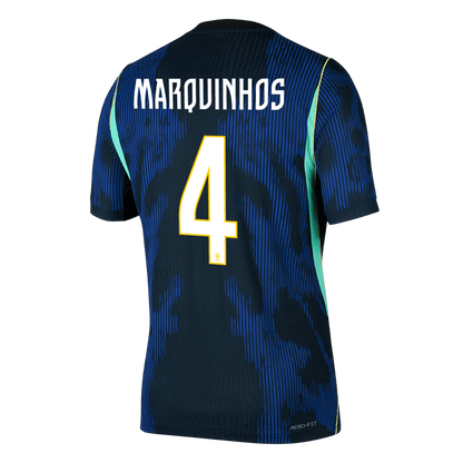 Camiseta Auténtica Marquinhos #4 Brasil 2026 Segunda Equipación Copa del Mundo - Versión Jugador - Vista 2