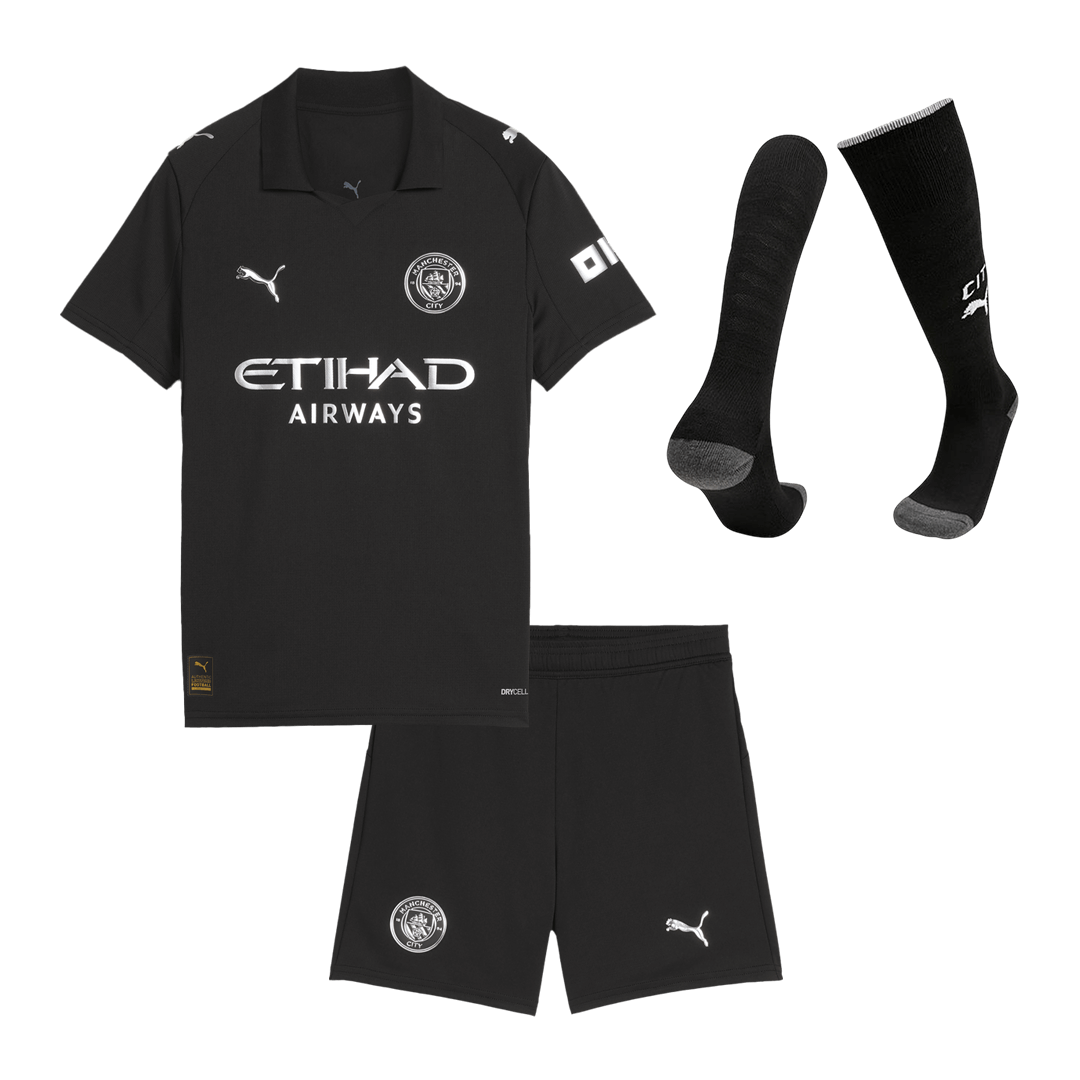 Conjunto Infantil Completo Manchester City 2025/26 Segunda Equipación