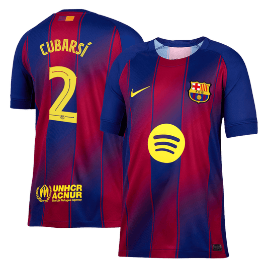UCL Camiseta Cubarsí #2 Barcelona 2025/26 Primera Equipación - Versión Hincha