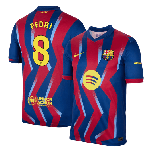 Camiseta Pedri #8 Barcelona 2025/26 Cuarta Equipación - Versión Hincha