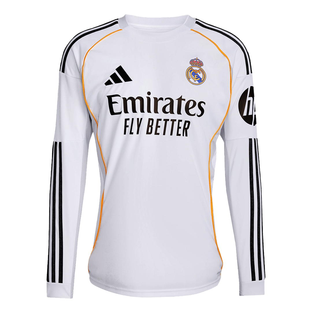 Camiseta Manga Larga Real Madrid 2025/26 Primera Equipación - Versión Hincha