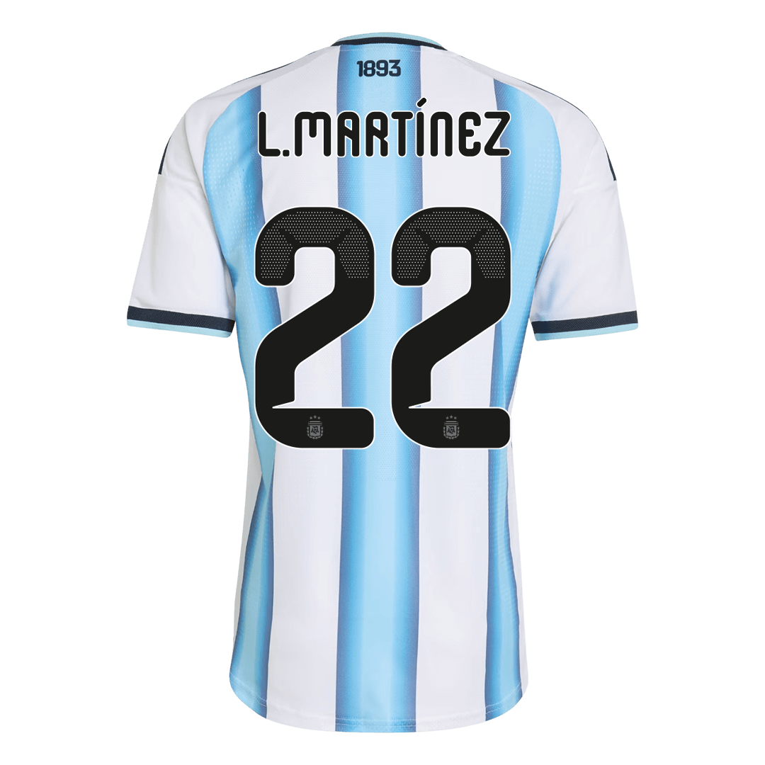 Camiseta Auténtica L. Martínez #22 Argentina 2026 Primera Equipación Copa del Mundo - Versión Jugador