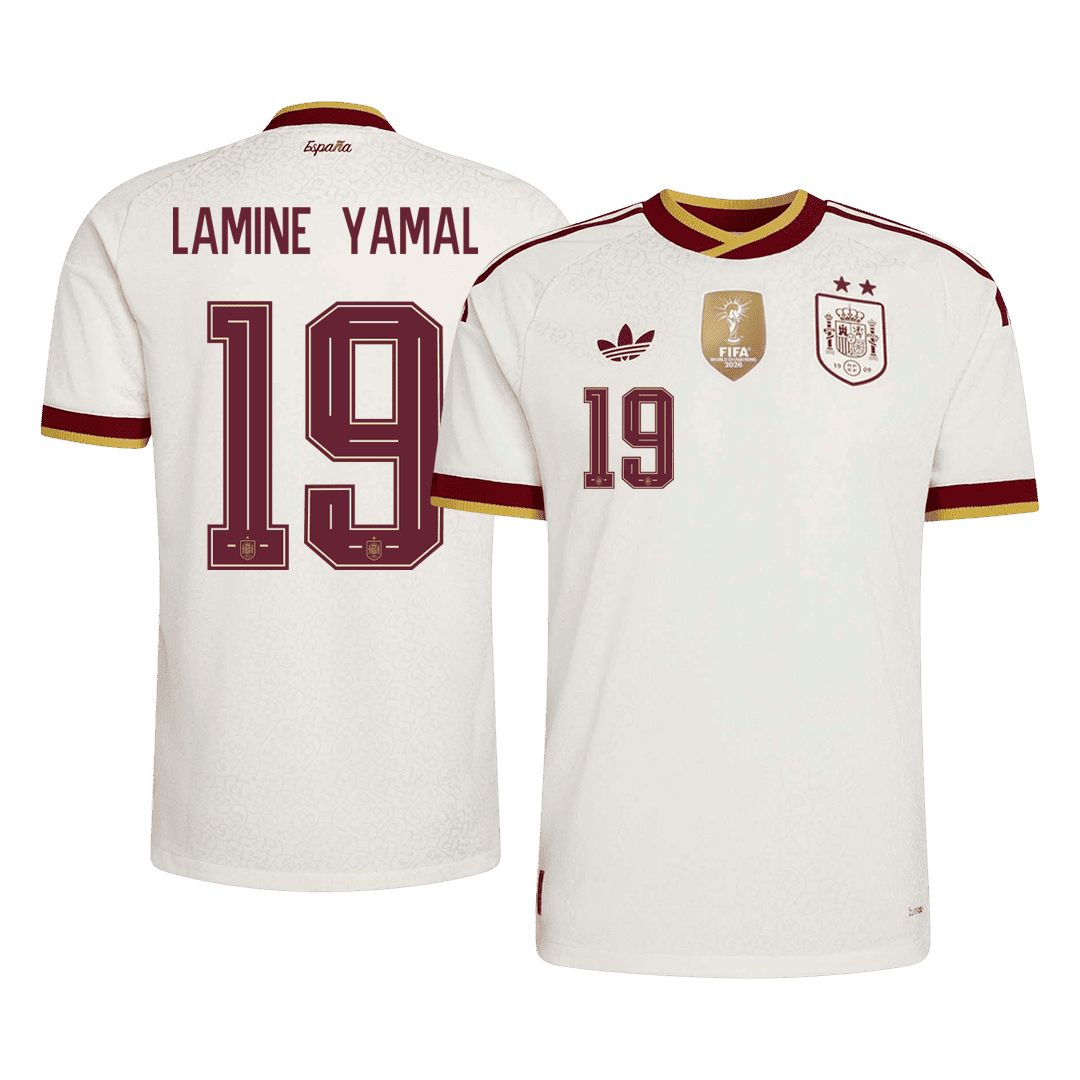 Camiseta Auténtica LAMINE YAMAL #19 Spain 2026 Segunda Equipación Copa del Mundo -Versión Jugador