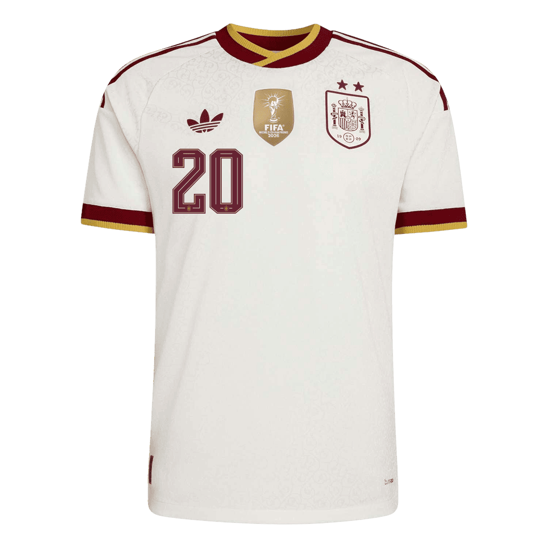 Camiseta Auténtica PEDRI #20 Spain 2026 Segunda Equipación Copa del Mundo -Versión Jugador