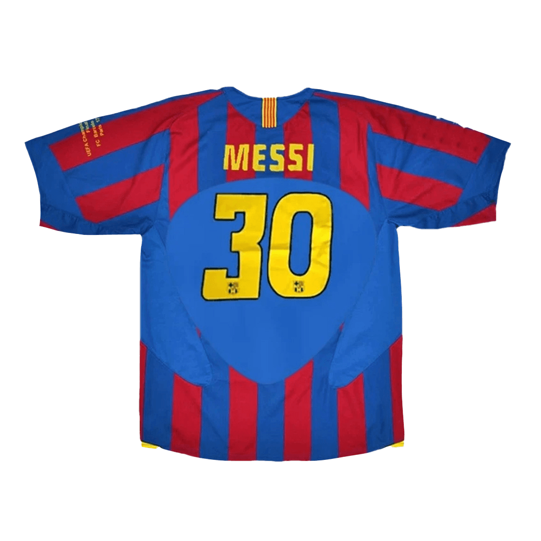 UCL Camiseta Retro 2005/06 Messi #30 Barcelona Primera Equipación