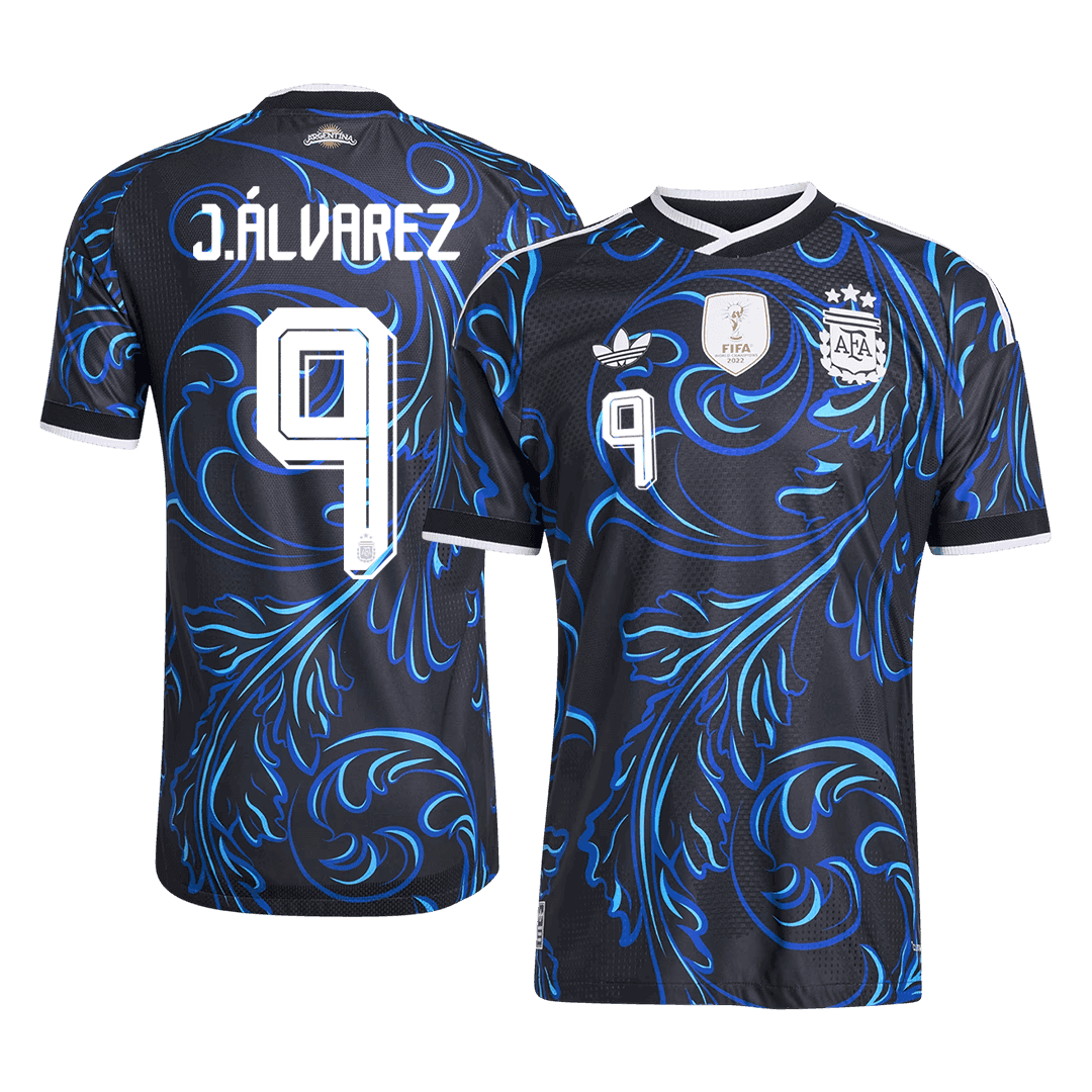 Camiseta Auténtica J. Álvarez #9 Argentina 2026 Segunda Equipación Copa del Mundo - Versión Jugador