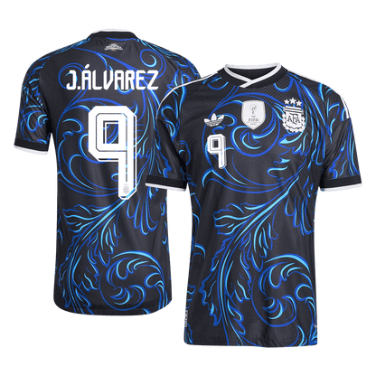 Camiseta Auténtica J. Álvarez #9 Argentina 2026 Segunda Equipación Copa del Mundo - Versión Jugador