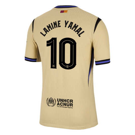 UCL Camiseta Auténtica Lamine Yamal #10 Barcelona 2025/26 Segunda Equipación - Versión Jugador