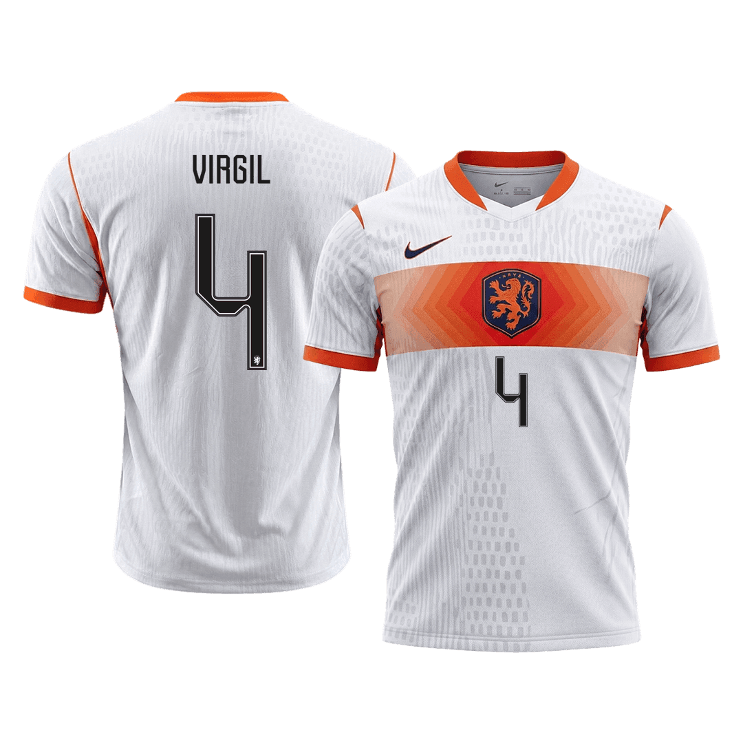 Camiseta Auténtica Virgil #4 Países Bajos 2026 Segunda Equipación Copa del Mundo - Versión Jugador