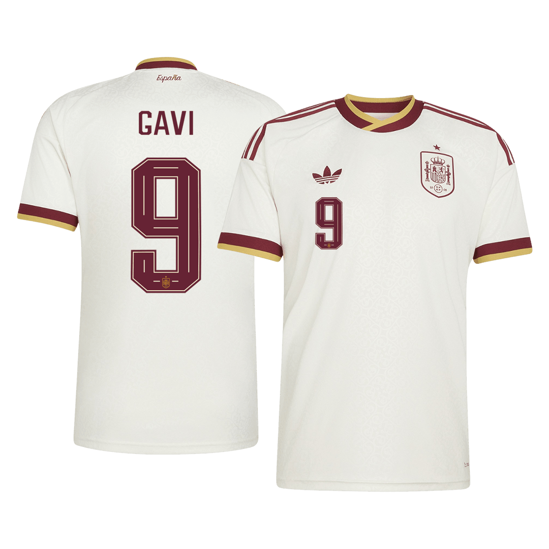 Camiseta Gavi #9 España 2026 Segunda Equipación Copa del Mundo - Versión Hincha