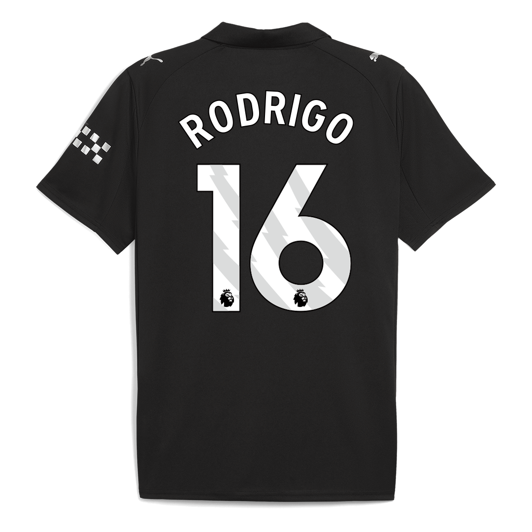 Camiseta Rodrigo #16 Manchester City 2025/26 Segunda Equipación - Versión Hincha