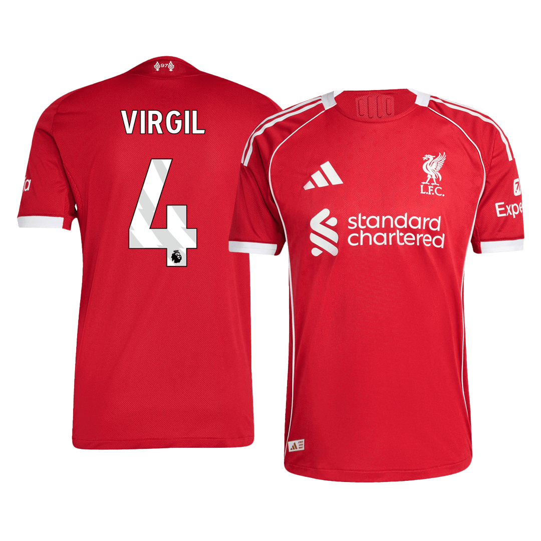 Camiseta Auténtica Virgil #4 Liverpool 2025/26 Primera Equipación - Versión Jugador