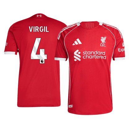 Camiseta Auténtica Virgil #4 Liverpool 2025/26 Primera Equipación - Versión Jugador