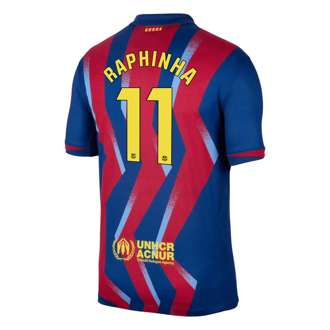Camiseta Raphinha #11 Barcelona 2025/26 Cuarta Equipación - Versión Hincha