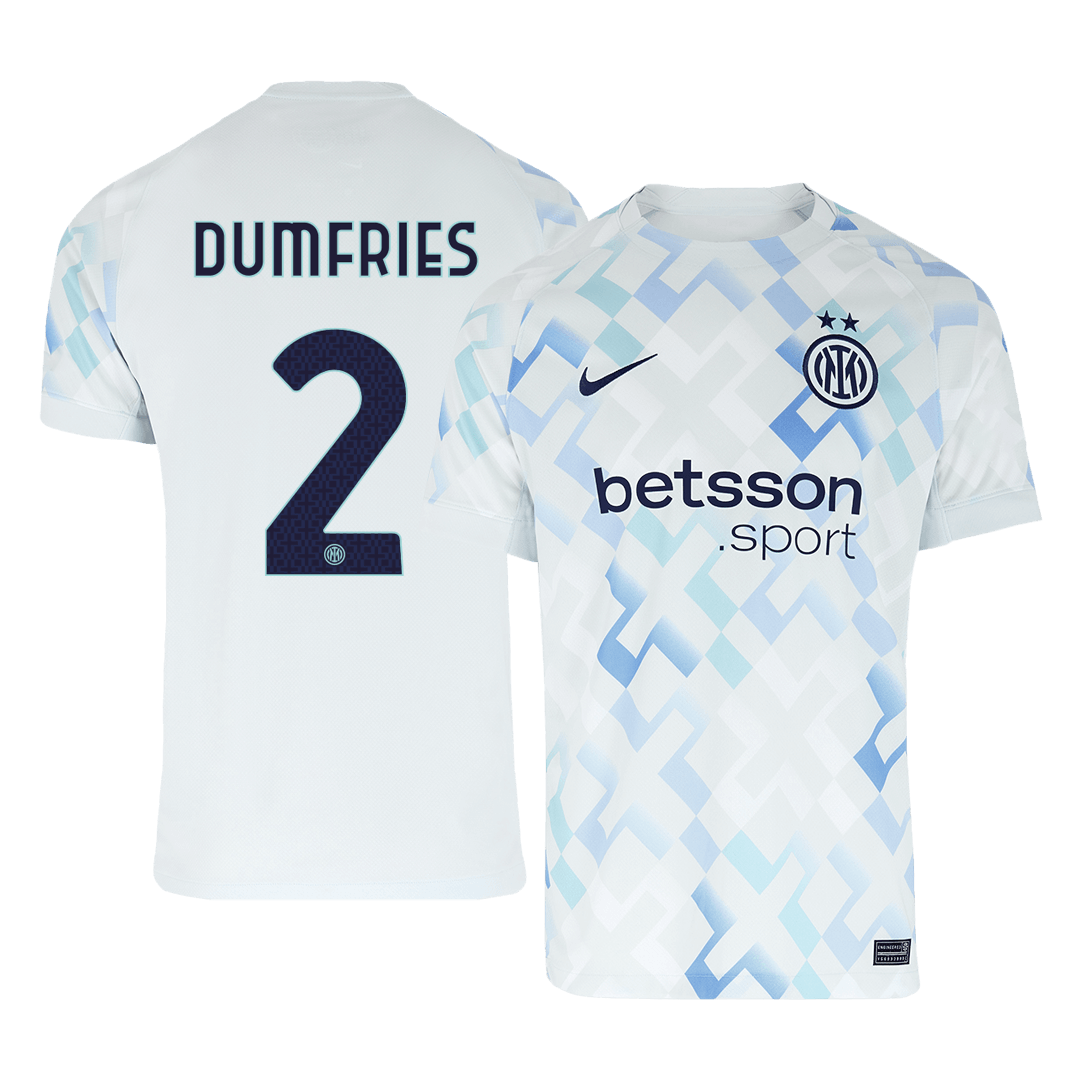Camiseta Dumfries #2 Inter Milan 2025/26 Segunda Equipación - Versión Hincha