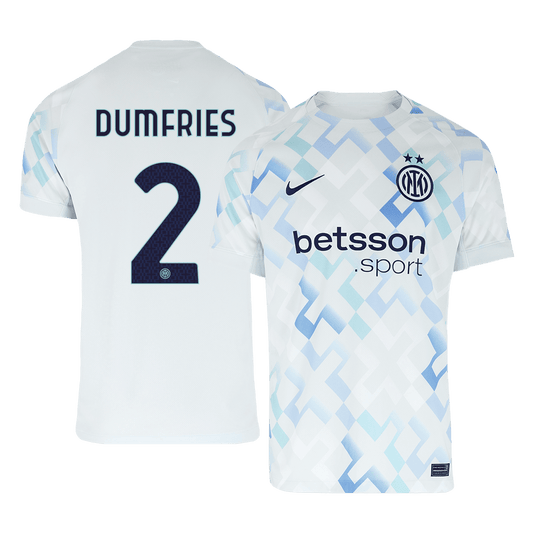 Camiseta Dumfries #2 Inter Milan 2025/26 Segunda Equipación - Versión Hincha