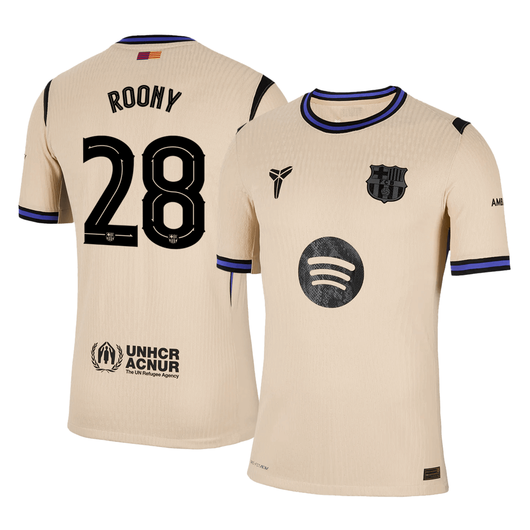 UCL Camiseta Auténtica Roony #28 Barcelona 2025/26 Segunda Equipación - Versión Jugador