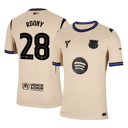 UCL Camiseta Auténtica Roony #28 Barcelona 2025/26 Segunda Equipación - Versión Jugador