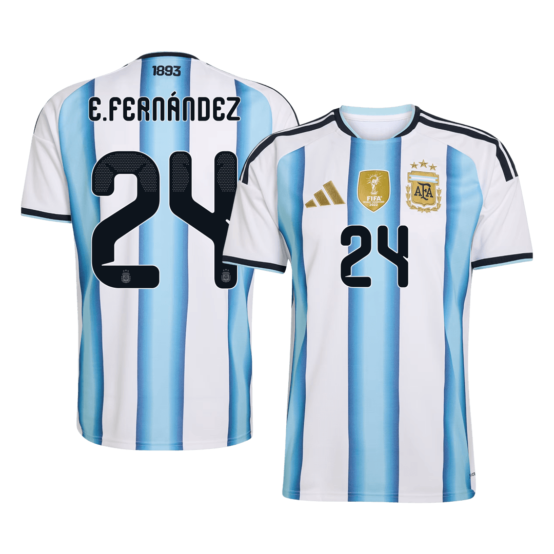 Camiseta E. Fernández #24 Argentina 2026 Primera Equipación Copa del Mundo - Versión Hincha (Calidad Premium)