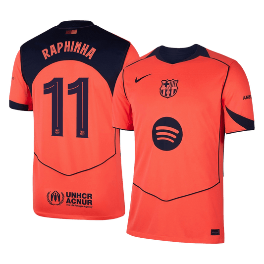 UCL Camiseta Raphinha #11 Barcelona 2025/26 Tercera Equipación - Versión Hincha