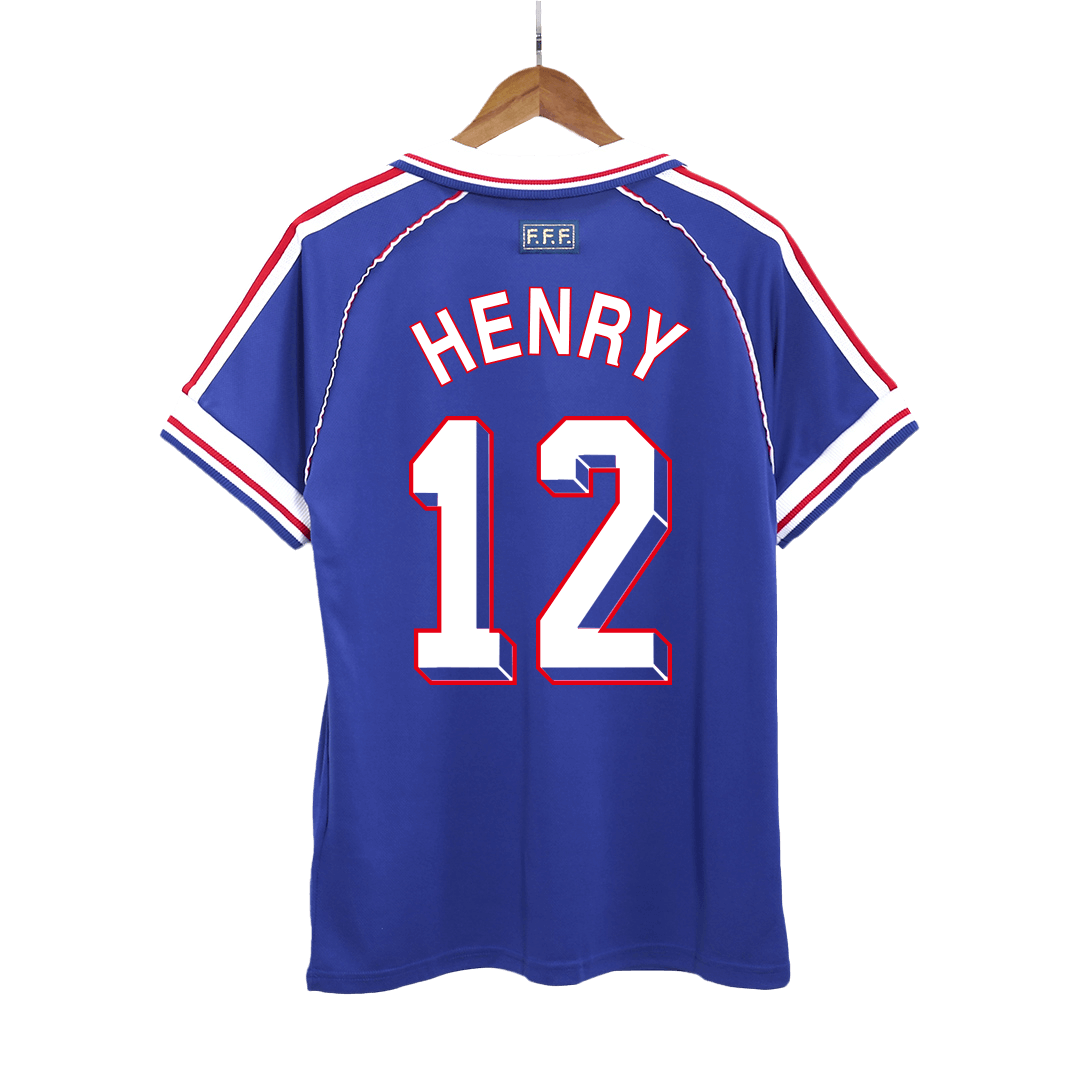 Camiseta Retro 1998 Henry #12 Francia Primera Equipación Copa del Mundo