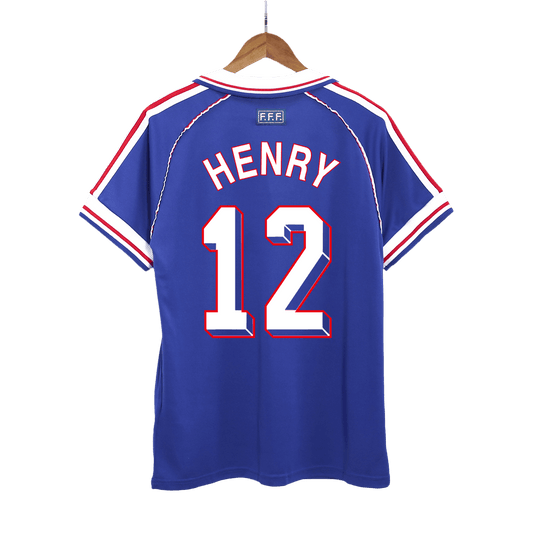Camiseta Retro 1998 Henry #12 Francia Primera Equipación Copa del Mundo