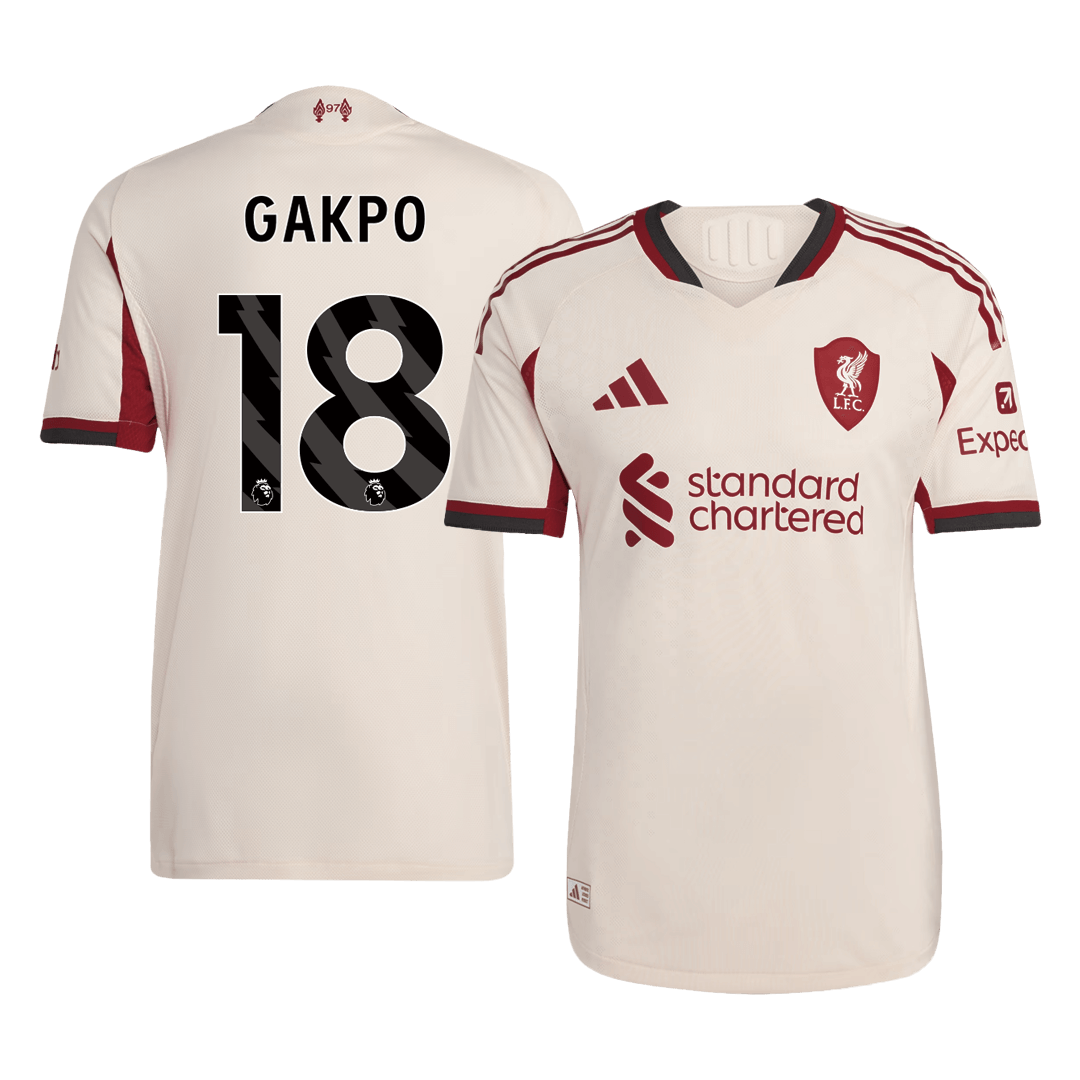 Camiseta Auténtica Gakpo #18 Liverpool 2025/26 Segunda Equipación - Versión Jugador