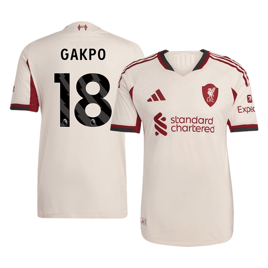 Camiseta Auténtica Gakpo #18 Liverpool 2025/26 Segunda Equipación - Versión Jugador