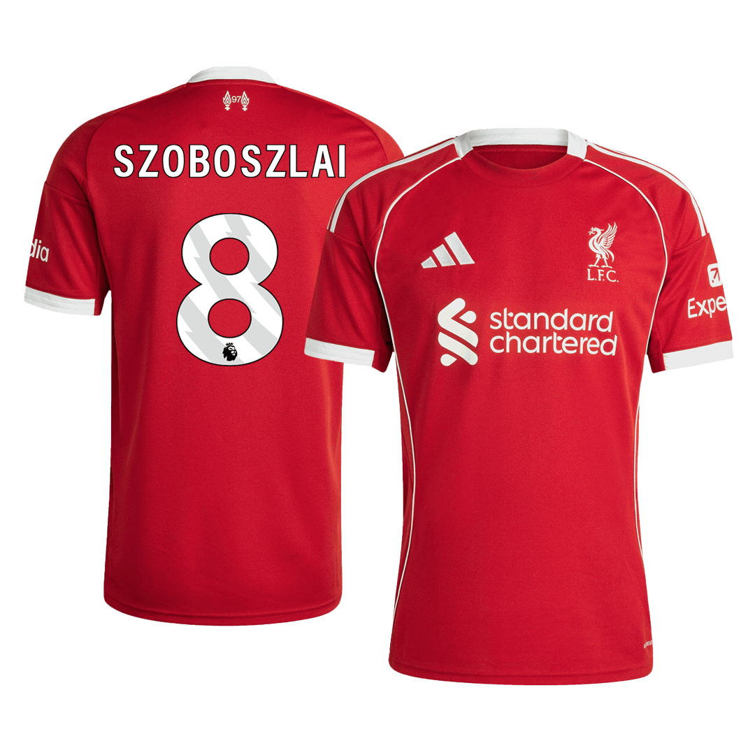 Camiseta Szoboszlai #8 Liverpool 2025/26 Primera Equipación - Versión Hincha