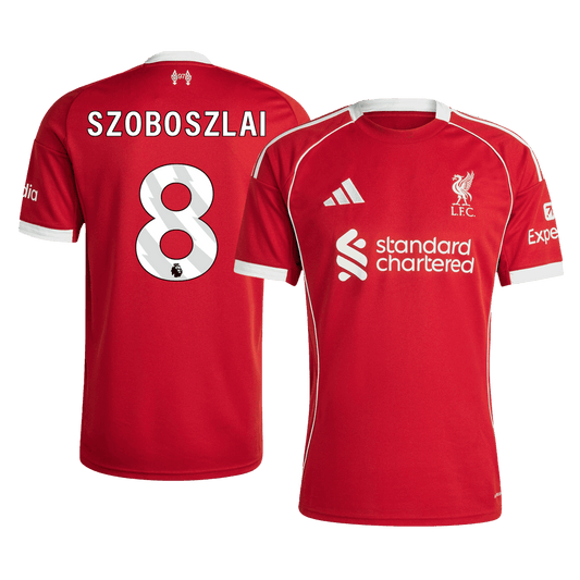 Camiseta Szoboszlai #8 Liverpool 2025/26 Primera Equipación - Versión Hincha
