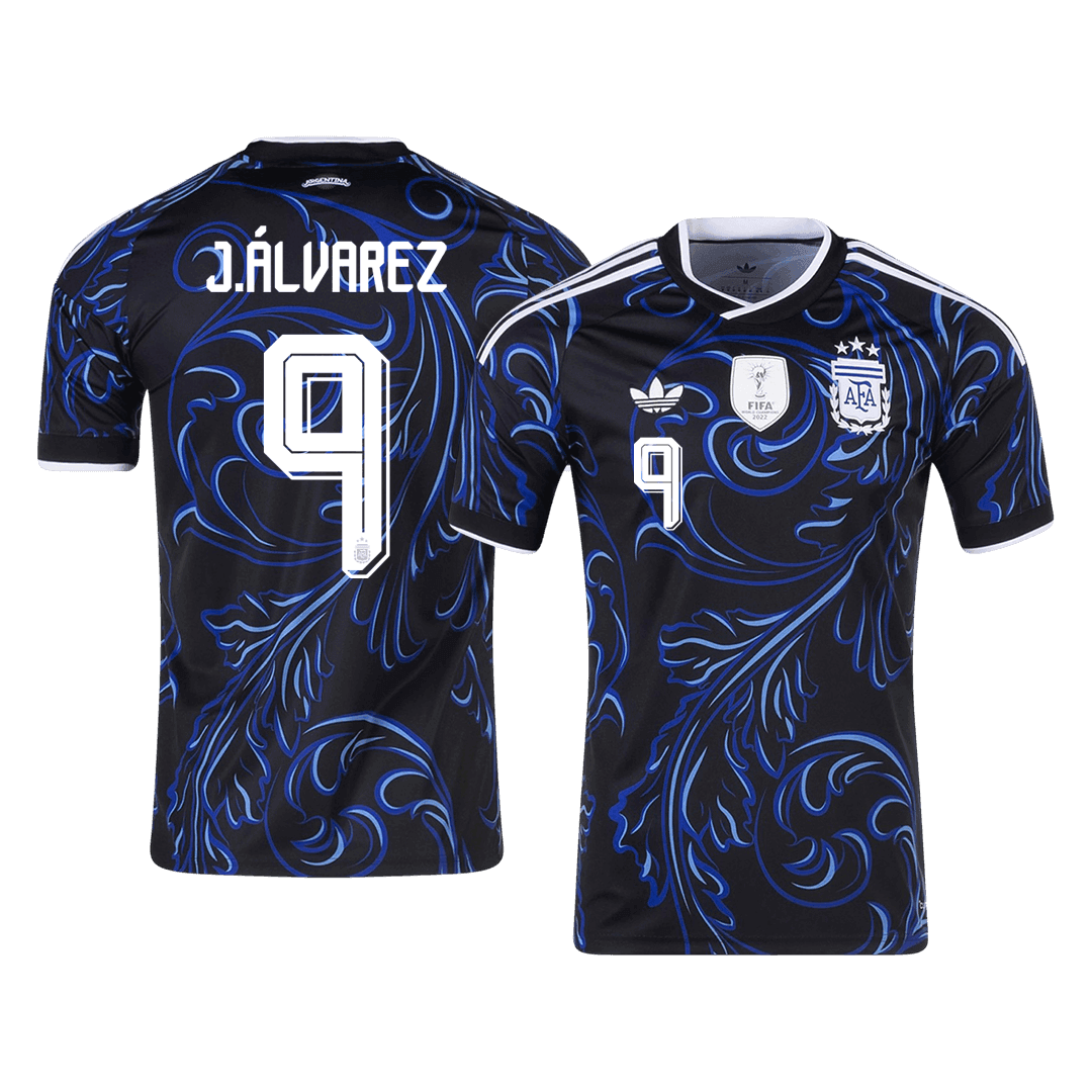 Camiseta J. Álvarez #9 Argentina 2026 Segunda Equipación Copa del Mundo - Versión Hincha