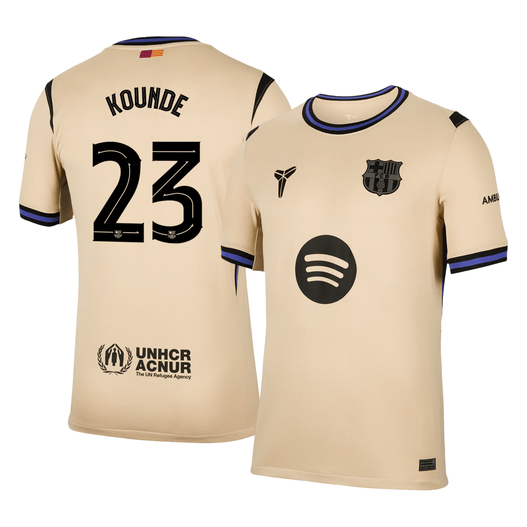 UCL Camiseta Kounde #23 Barcelona 2025/26 Segunda Equipación - Versión Hincha