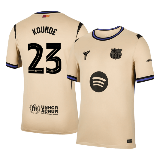 UCL Camiseta Kounde #23 Barcelona 2025/26 Segunda Equipación - Versión Hincha