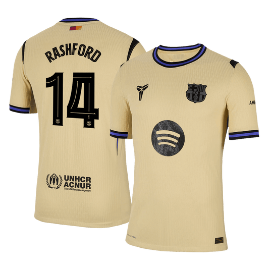 UCL Camiseta Auténtica Rashford #14 Barcelona 2025/26 Segunda Equipación - Versión Jugador